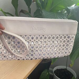 Necessary Objects White and Silver Wristlet